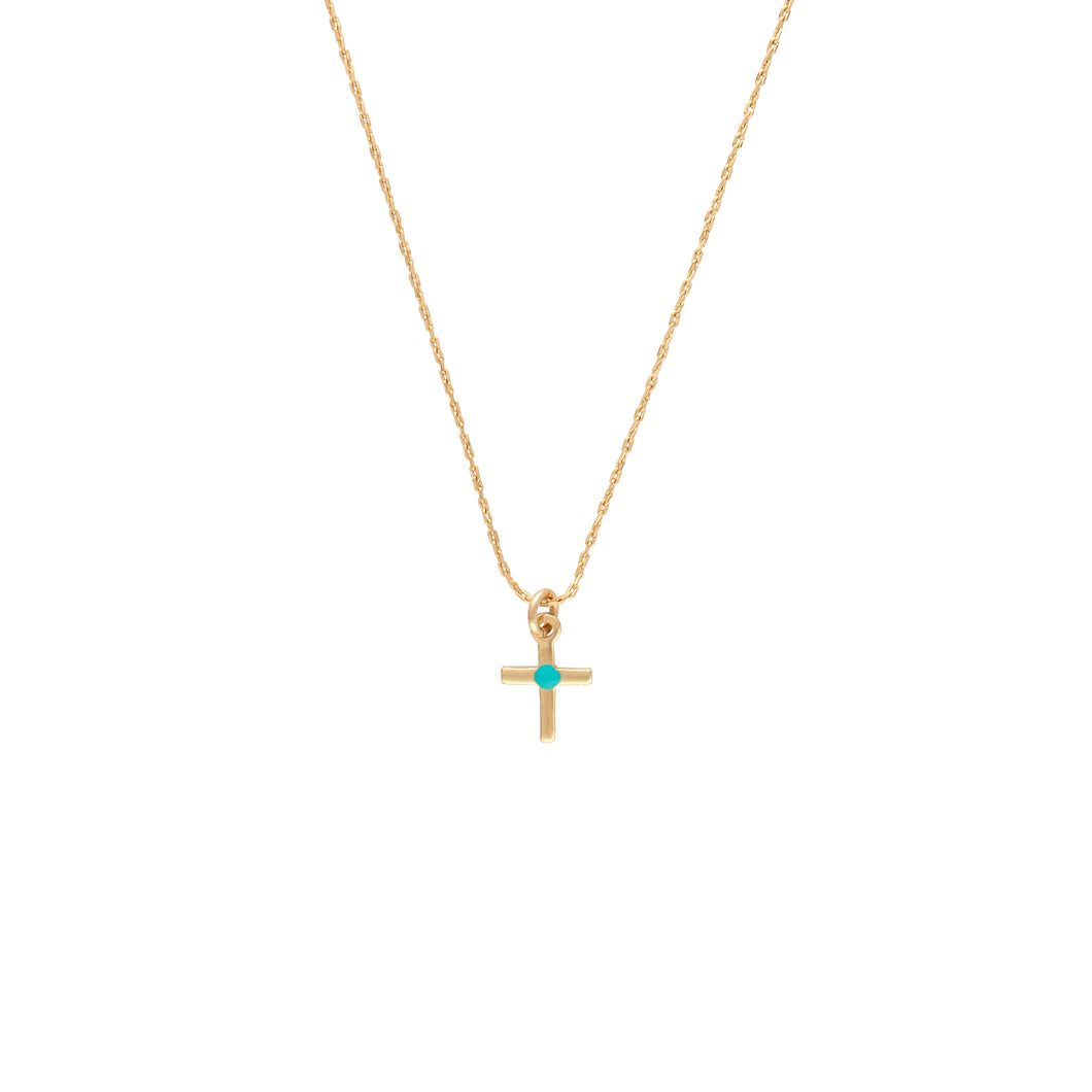 collier croix plaqué or communion